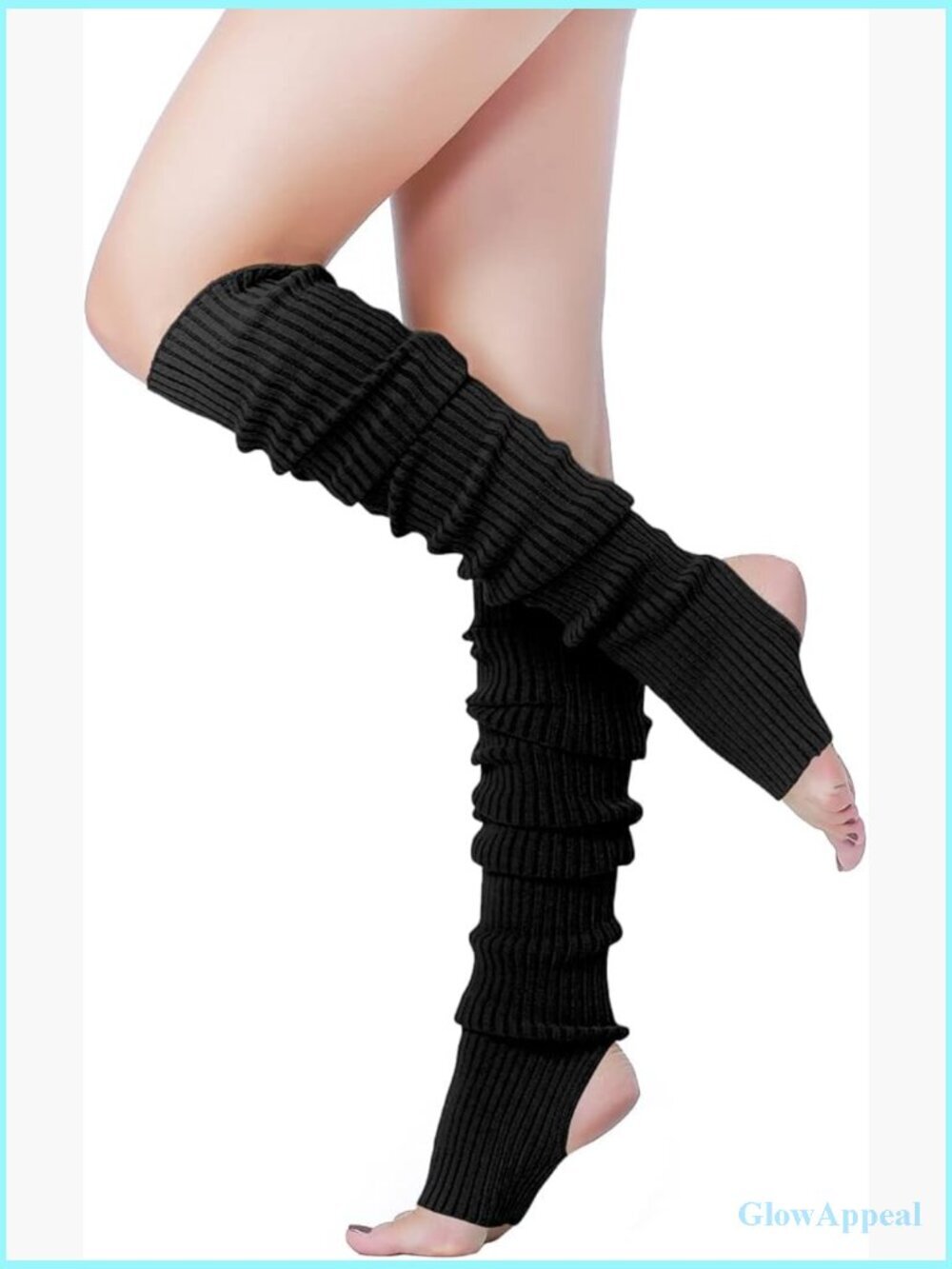 28" Long Leg Warmers Stirrup Ribbed Knit Dance Fitness Yoga Sports